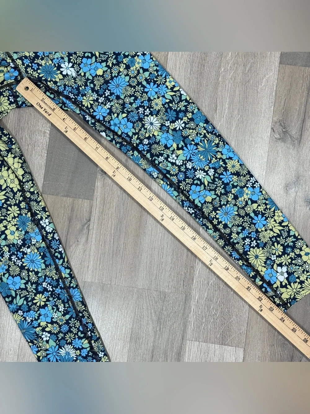 Free People Movement Lose Control Floral‎ Wrap Waist Leggings Blue Small Boho